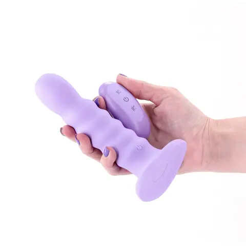 Colours Ribbed Vibrating 6in in Purple