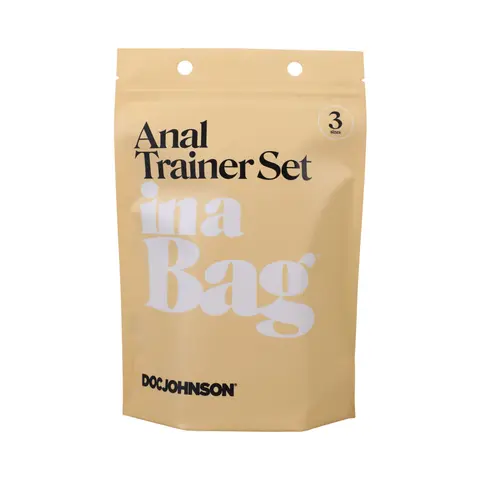 Doc Johnson Anal Plug Trainer Set In A Bag 3-Piece Silicone Black