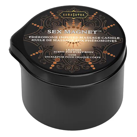 Kama Sutra Sex Magnet Pheromone Massage Candle Leather 2 oz.
