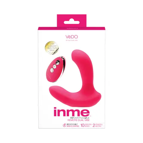 VeDO Inme Rechargeable Dual Vibe with Remote in Pink