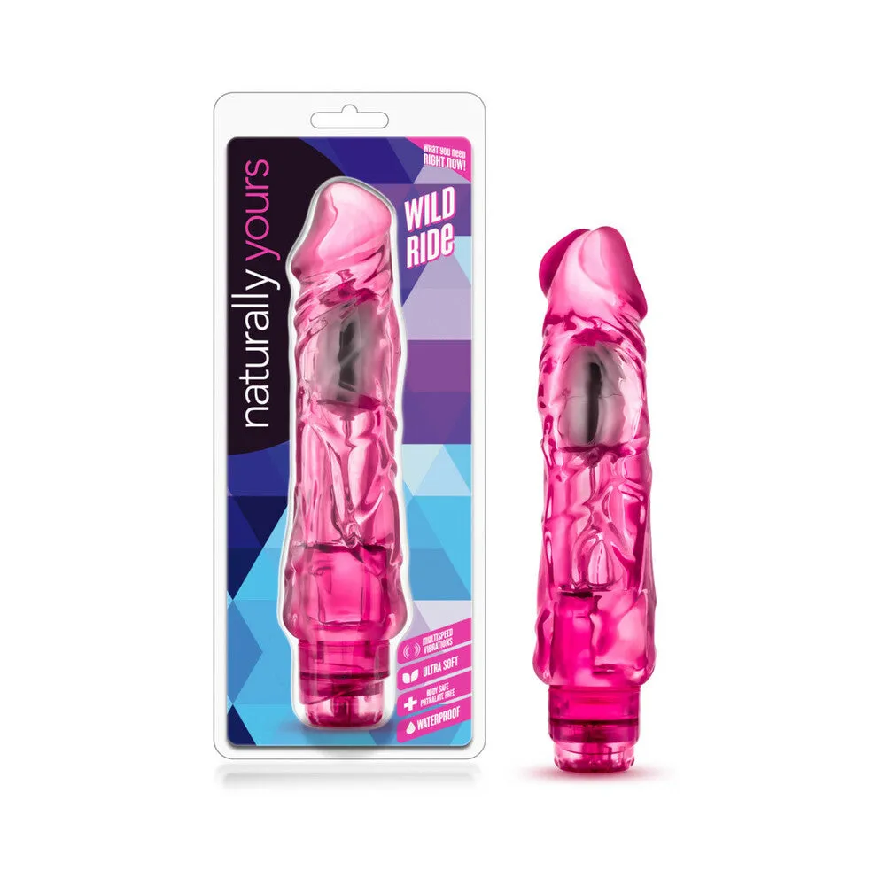 Naturally Yours Wild Ride Realistic 9 in. Vibrating Dildo in Pink
