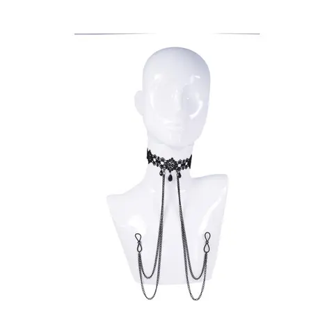Sportsheets Sex & Mischief Lace Collar with Nipple Ties
