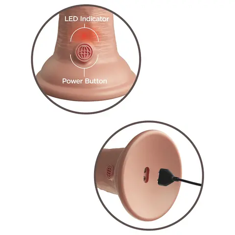 King Cock Elite 8 in. Vibrating Realistic Dildo With Suction Cup in Beige