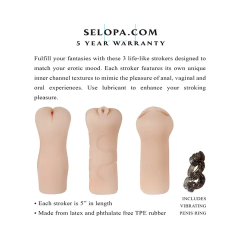 Selopa Party Pack 3-Piece Stroker Pack in Light