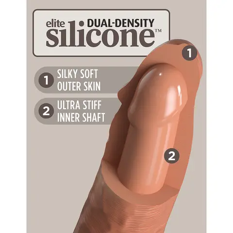 King Cock Elite 6 in. Vibrating Realistic Dildo With Suction Cup in Tan
