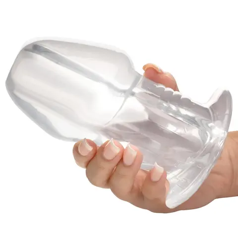 Master Series Dicked Clear Hollow Anal Plug XLarge