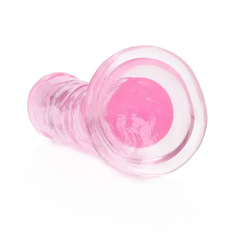 RealRock Crystal Clear Straight 6 in. Dildo Without Balls in Pink