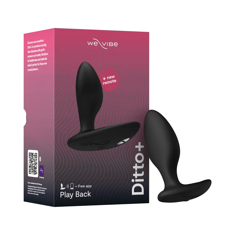 We-Vibe Ditto+ Rechargeable Remote Control Vibrating Anal Plug Satin Black