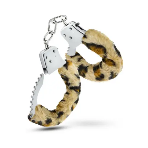 Temptasia Adjustable Faux Fur Cuffs in Leopard