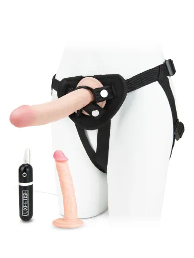 three piece strap-on pegging set