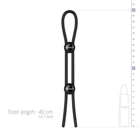 Nexus Forge Adjustable Silicone Cock and Ball Lasso Ring Black
