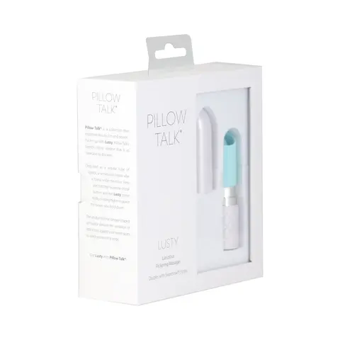 Pillow Talk Lusty Silicone Flickering Lipstick Vibrator with Swarovski Crystal Teal