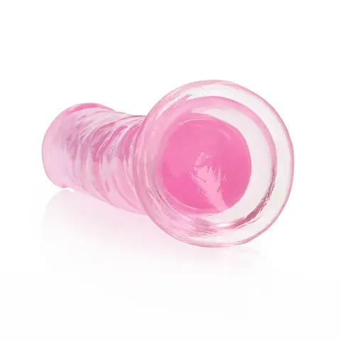 RealRock Crystal Clear Straight 7 in. Dildo Without Balls in Pink