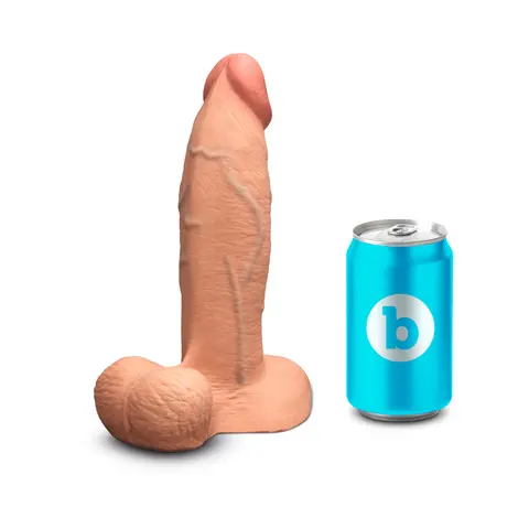 b-Vibe Slipskin Realistic Silicone Dildo 8 in. Girthy in Mocha