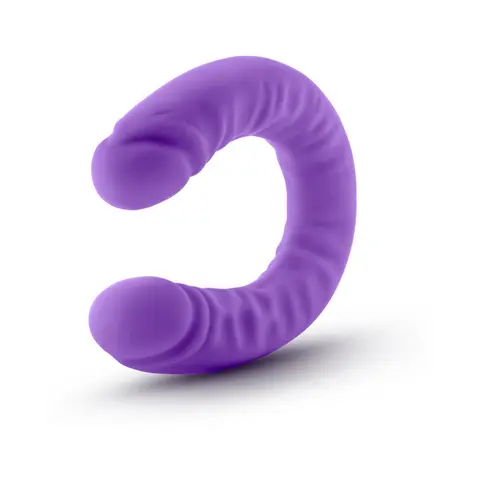Ruse Realistic 18 in. Silicone Slim Double Dong Dual Ended Dildo Purple