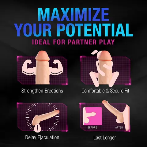 Performance Plus Thrive 2.5 in. Silicone Penis Xtender Beige