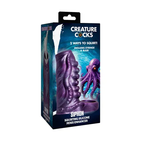 Creature Cocks Siphon Tentacle Squirting Silicone Penis Enhancer in Purple
