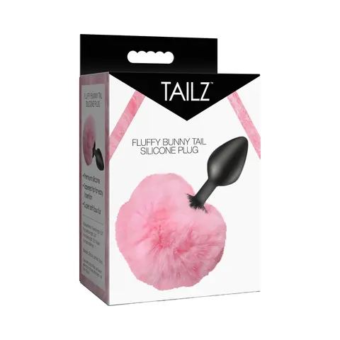 Tailz Fluffy Bunny Tail Silicone Plug in Pink
