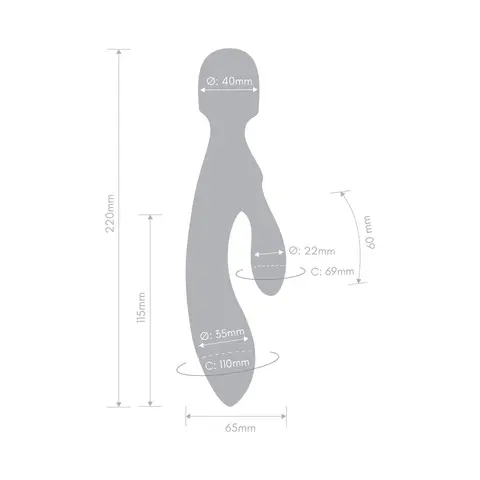Together Tri Delight Dual-Ended Triple Stim Wand & Rabbit Vibrator