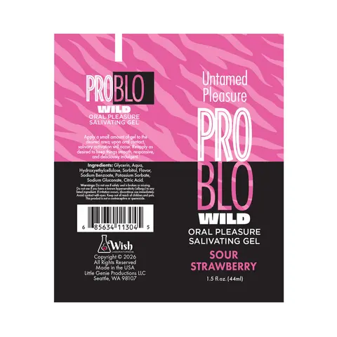 ProBlo Wild Oral Pleasure Salivating Gel Sour Strawberry 1.5 oz.