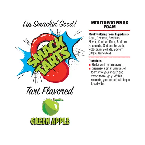 Smack Tarts Mouthwatering Foam Sour Green Apple 2.7 oz.