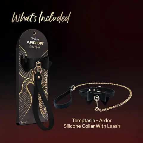 Temptasia Ardor Collar & Leash Black with Bow