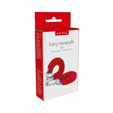 Me You Us Furry Handcuffs in Red