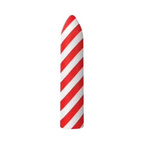 Horny Christmas Santa's Little Helper Candy Cane Stripe Bullet Liquid Silicone Multi Speed Rechargeable