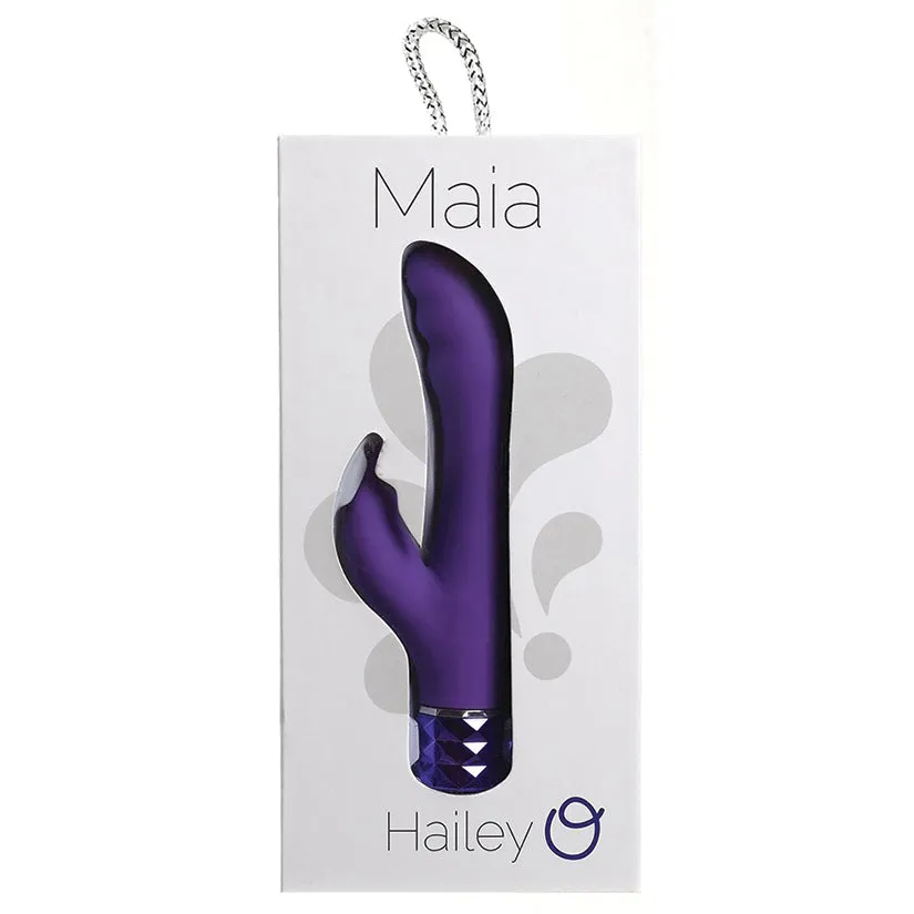 Maia Hailey Crystal Gems Dual Rabbit Neon Purple 6 in.