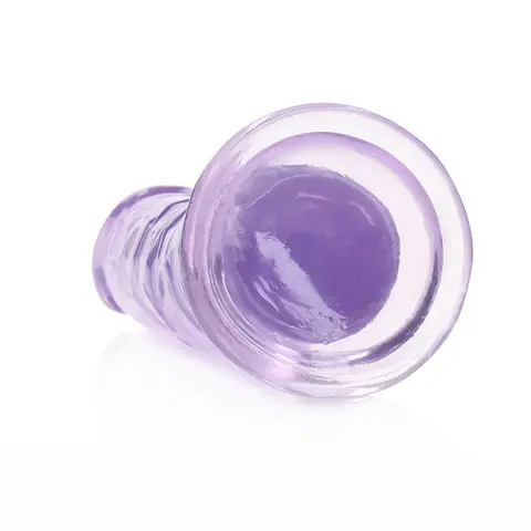 RealRock Crystal Clear Straight 6 in. Dildo Without Balls in Purple