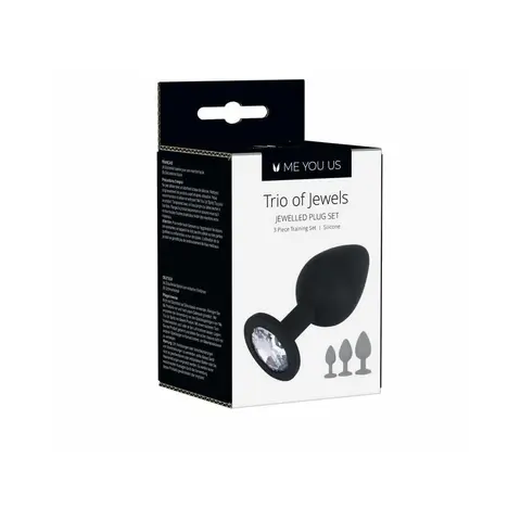Me You Us Trio of Jewels 3-Piece Training Plug Set in Black