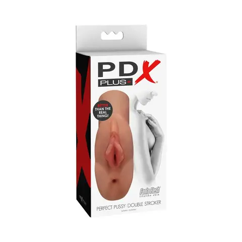PDX Plus Perfect Pussy Double Stroker in Tan
