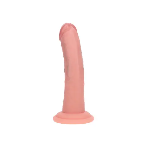Realrock Dual Density Silicone Realistic Curved Dildo 6 in. in Beige