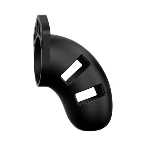 Shots ManCage Model 20 Adjustable 3.5 in. Silicone Chastity Cock Cage Black