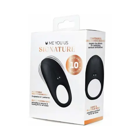 Me You Us Signature The Vibrating Couples Ring in Black