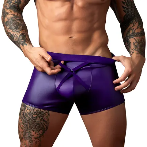 Male Power Eggplant Crossover Short Plum XL