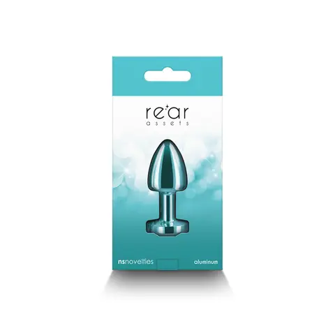 Rear Assets Petite Metal Anal Plug in Teal