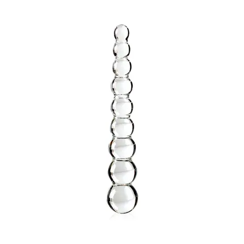 Icicles No. 2 Beaded 8.5 in. Glass Dildo Clear