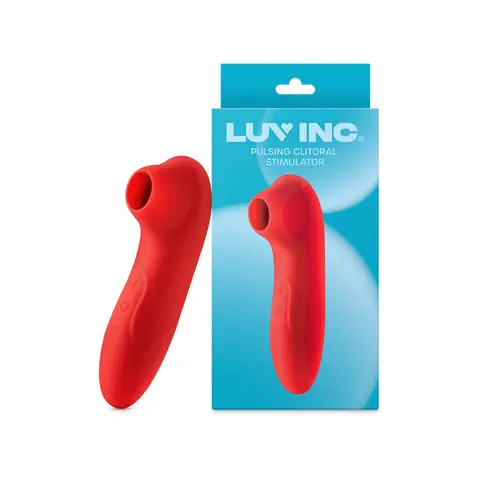 Luv Inc Cs19 Pulsing Clitoral Stimulator Rechargeable Silicone in Red