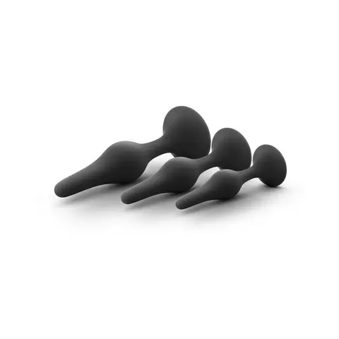 Luxe 3-Piece Silicone Beginner Plug Kit in Black