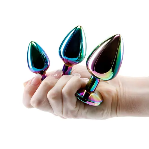 Adam & Eve Rainbow Heart Anal Plug Training Set