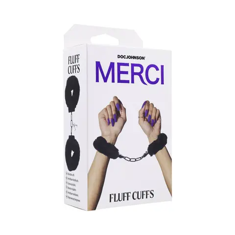 Merci Fluff Cuffs in Black