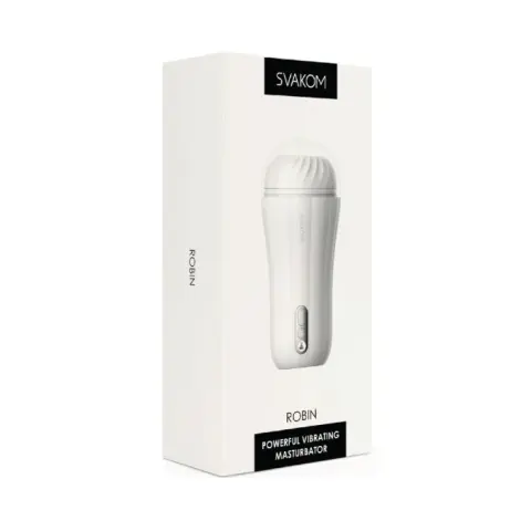 Svakom Robin Vibrating Supercharged Stroking Masturbator White