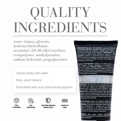 JO H2O Gel Water-Based Personal Lubricant 8 oz.