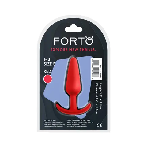 Forto F-31 Silicone Anal Plug Small in Red