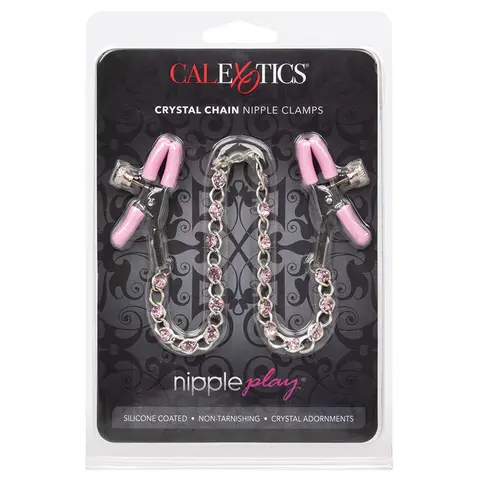 Nipple Play Crystal Chain Nipple Clamps Pink