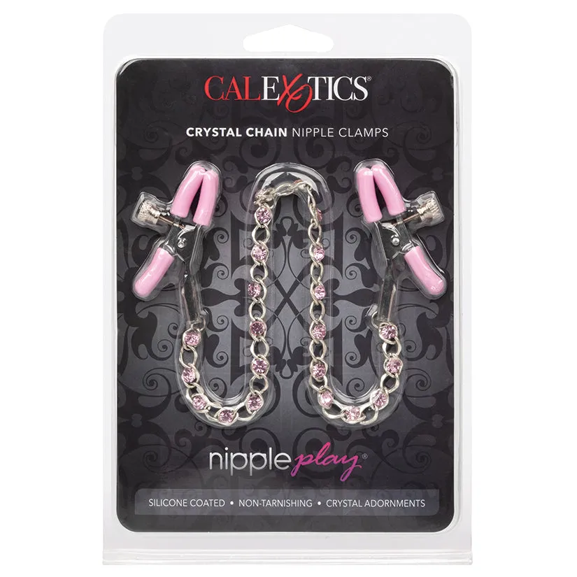 Nipple Play Crystal Chain Nipple Clamps Pink