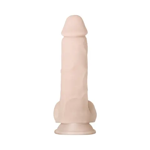 Evolved Real Supple Girthy Poseable 8.5 in. Realistic Dildo With Balls in Beige