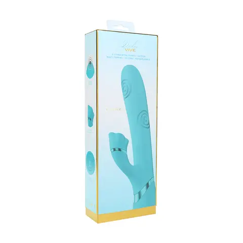 VIVE Fiore Rechargeable G-Spot Air Wave and Tapping Flared Clit Stimulator in Blue