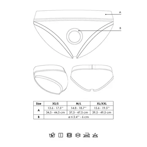 Ouch! Vibrating Strap-on High-cut Brief Black XS/S